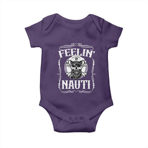 Funny Feelin Nauti Baby Onesie Boat Captain Pontoon Sailing Sailor Skull TS11 Purple Print Your Wear