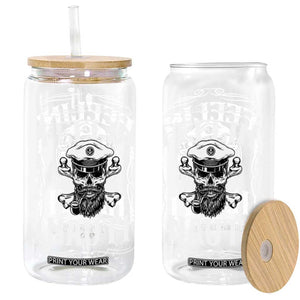 Funny Feelin Nauti Glass Can Boat Captain Pontoon Sailing Sailor Skull TS11 Black Print Your Wear