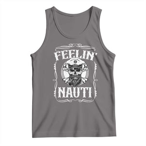 Funny Feelin Nauti Tank Top Boat Captain Pontoon Sailing Sailor Skull TS11 Deep Heather Print Your Wear