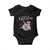Funny Feral And Free Baby Onesie 4th of July Patriotic Raccoon With American Flag TS11 Black Print Your Wear