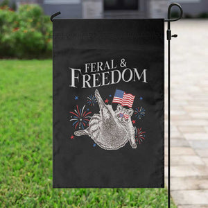 Funny Feral And Free Garden Flag 4th of July Patriotic Raccoon With American Flag TS11 Print Your Wear
