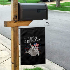 Funny Feral And Free Garden Flag 4th of July Patriotic Raccoon With American Flag TS11 Print Your Wear
