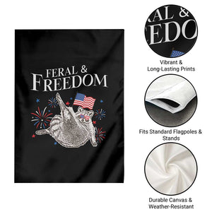 Funny Feral And Free Garden Flag 4th of July Patriotic Raccoon With American Flag TS11 Print Your Wear