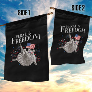 Funny Feral And Free Garden Flag 4th of July Patriotic Raccoon With American Flag TS11 Print Your Wear