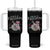 Funny Feral And Free Tumbler With Handle 4th of July Patriotic Raccoon With American Flag TS11 One Size: 40 oz Black Print Your Wear