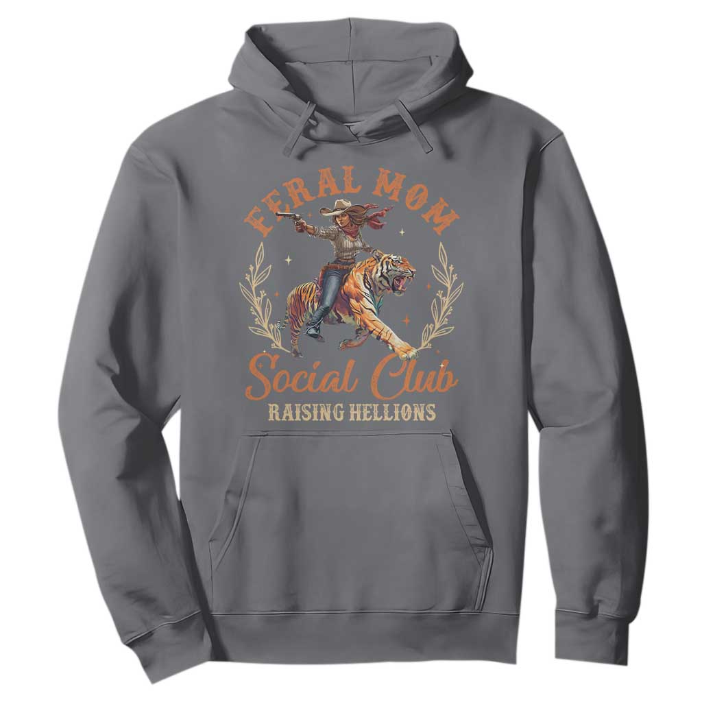 Funny Feral Mom Social Club Raising Hellions Hoodie Mother's Day TS11 Charcoal Print Your Wear