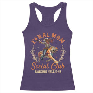 Funny Feral Mom Social Club Raising Hellions Racerback Tank Top Mother's Day TS11 Purple Print Your Wear