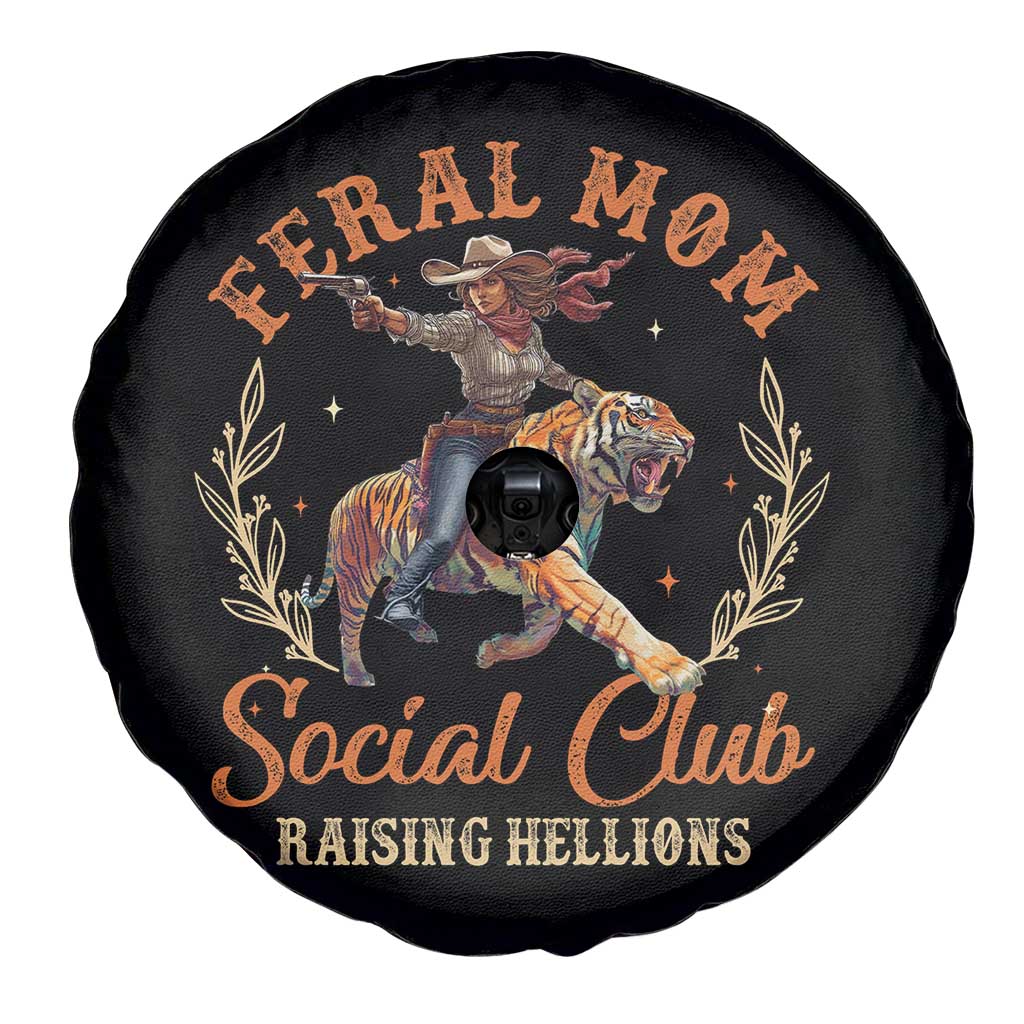 Funny Feral Mom Social Club Raising Hellions Spare Tire Cover Mother's Day TS11 Print Your Wear