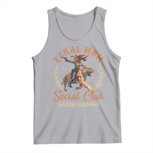 Funny Feral Mom Social Club Raising Hellions Tank Top Mother's Day TS11 Athletic Heather Print Your Wear
