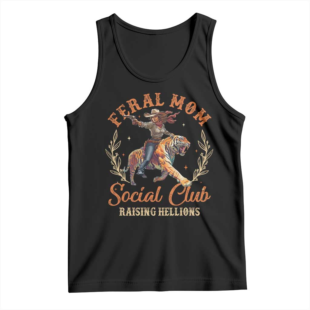 Funny Feral Mom Social Club Raising Hellions Tank Top Mother's Day TS11 Black Print Your Wear