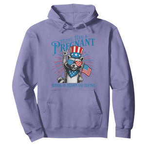 Funny Festive Feral and Pregnant Hoodie Running On Freedom And Cravings 4th of July Maternity Raccoon TS11 Violet Print Your Wear