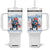 Funny Festive Feral and Pregnant Tumbler With Handle Running On Freedom And Cravings 4th of July Maternity Raccoon TS11 One Size: 40 oz White Print Your Wear