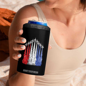 Funny Fighter Jet Airplane American Flag 4th Of July 4 in 1 Can Cooler Tumbler TS11 Print Your Wear