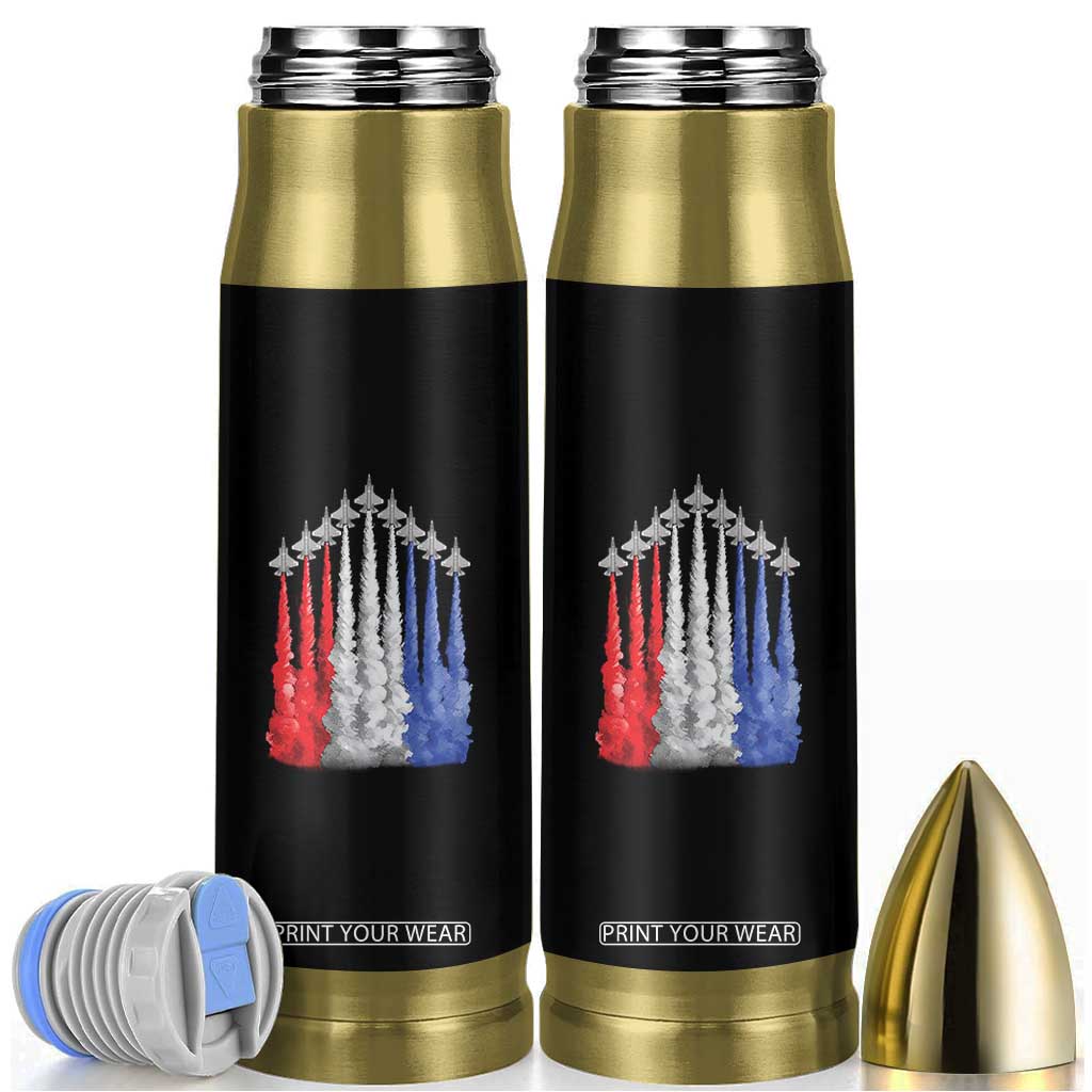 Funny Fighter Jet Airplane American Flag 4th Of July Bullet Tumbler TS11 Black Print Your Wear