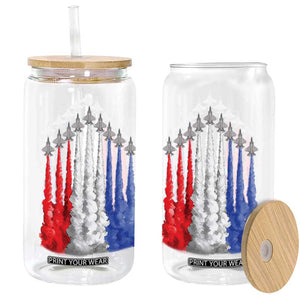 Funny Fighter Jet Airplane American Flag 4th Of July Glass Can TS11 Black Print Your Wear
