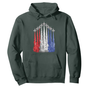 Funny Fighter Jet Airplane American Flag 4th Of July Hoodie TS11 Dark Forest Green Print Your Wear