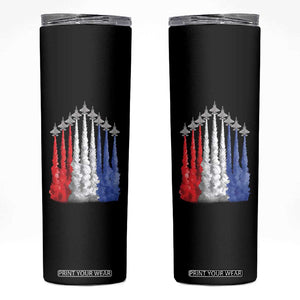 Funny Fighter Jet Airplane American Flag 4th Of July Skinny Tumbler TS11 Black Print Your Wear