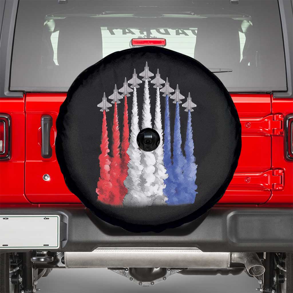 Funny Fighter Jet Airplane American Flag 4th Of July Spare Tire Cover TS11 Black Print Your Wear
