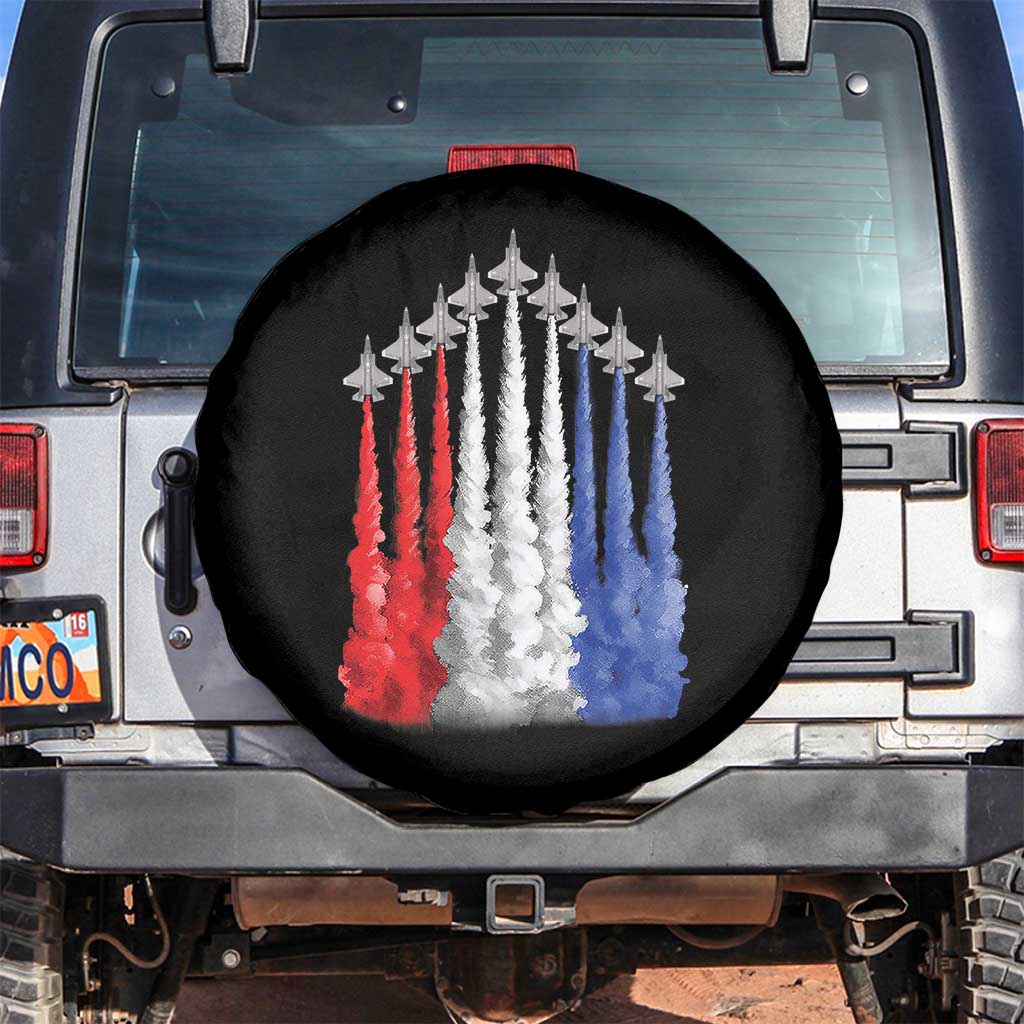 Funny Fighter Jet Airplane American Flag 4th Of July Spare Tire Cover TS11 No hole Black Print Your Wear