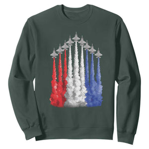 Funny Fighter Jet Airplane American Flag 4th Of July Sweatshirt TS11 Dark Forest Green Print Your Wear