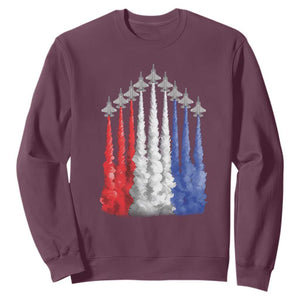 Funny Fighter Jet Airplane American Flag 4th Of July Sweatshirt TS11 Maroon Print Your Wear