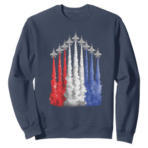 Funny Fighter Jet Airplane American Flag 4th Of July Sweatshirt TS11 Navy Print Your Wear