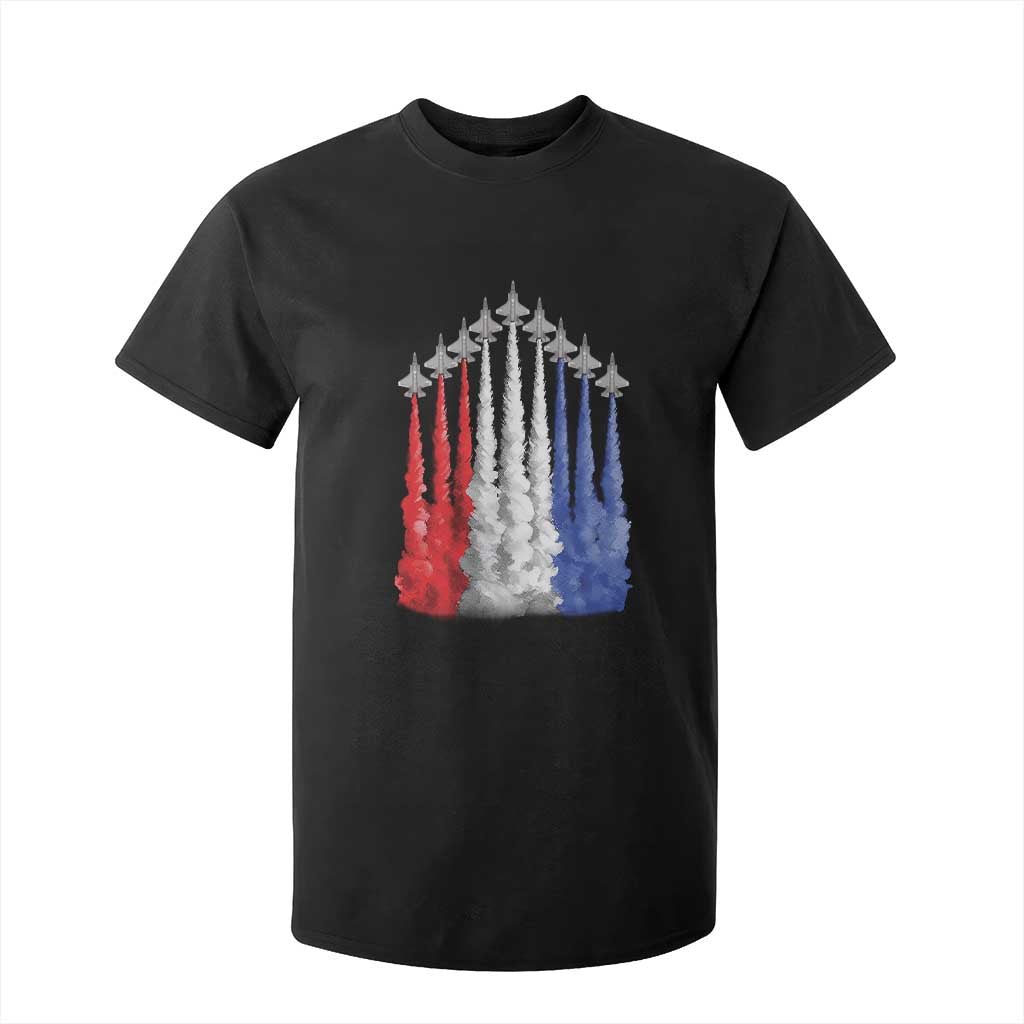 Funny Fighter Jet Airplane American Flag 4th Of July T Shirt For Kid TS11 Black Print Your Wear