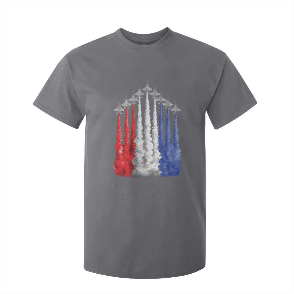 Funny Fighter Jet Airplane American Flag 4th Of July T Shirt For Kid TS11 Charcoal Print Your Wear