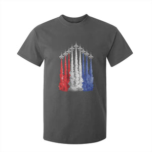 Funny Fighter Jet Airplane American Flag 4th Of July T Shirt For Kid TS11 Dark Heather Print Your Wear