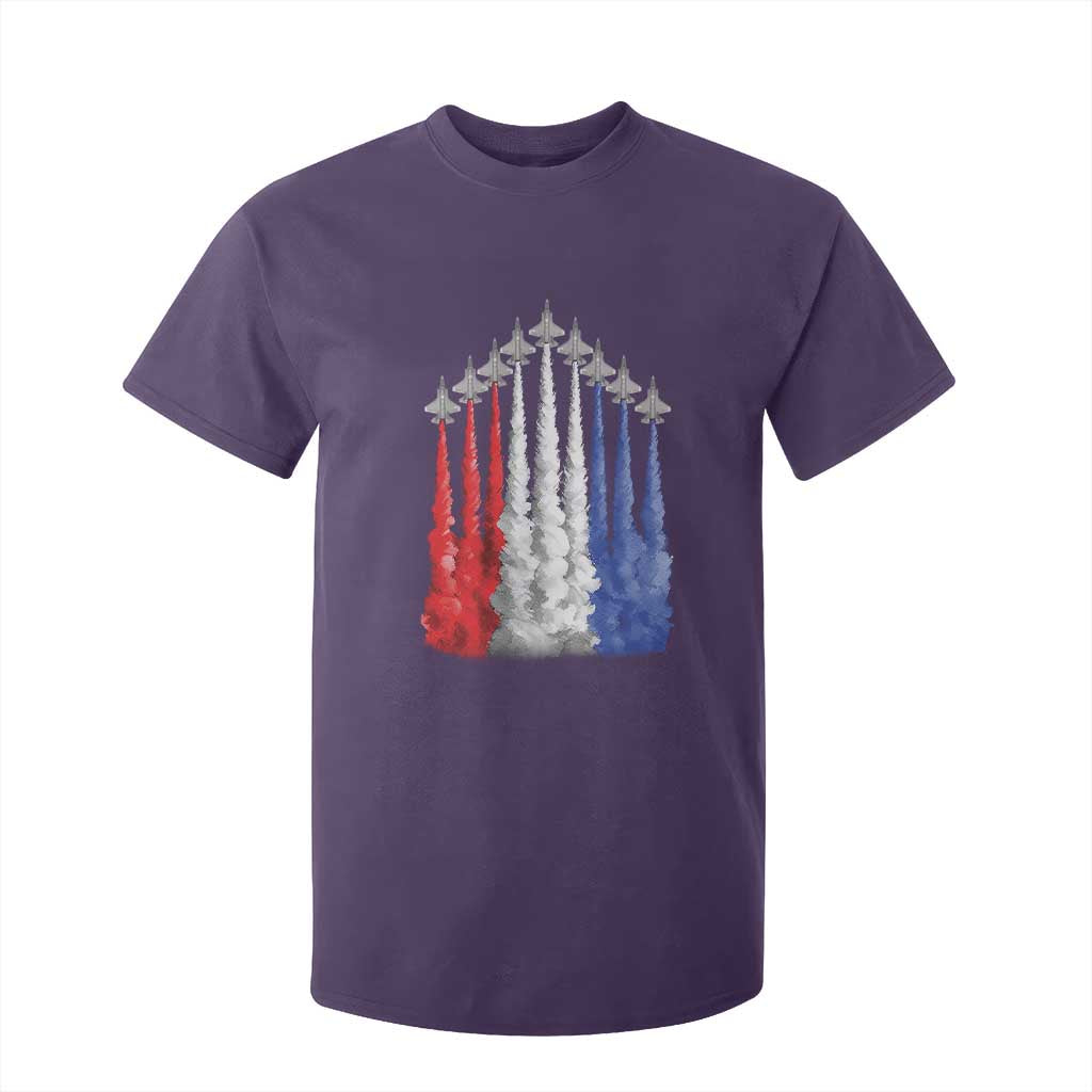 Funny Fighter Jet Airplane American Flag 4th Of July T Shirt For Kid TS11 Purple Print Your Wear