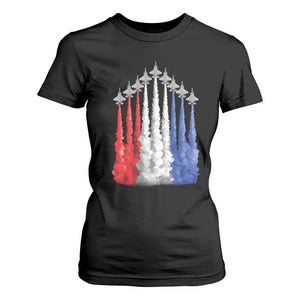 Funny Fighter Jet Airplane American Flag 4th Of July T Shirt For Women TS11 Black Print Your Wear