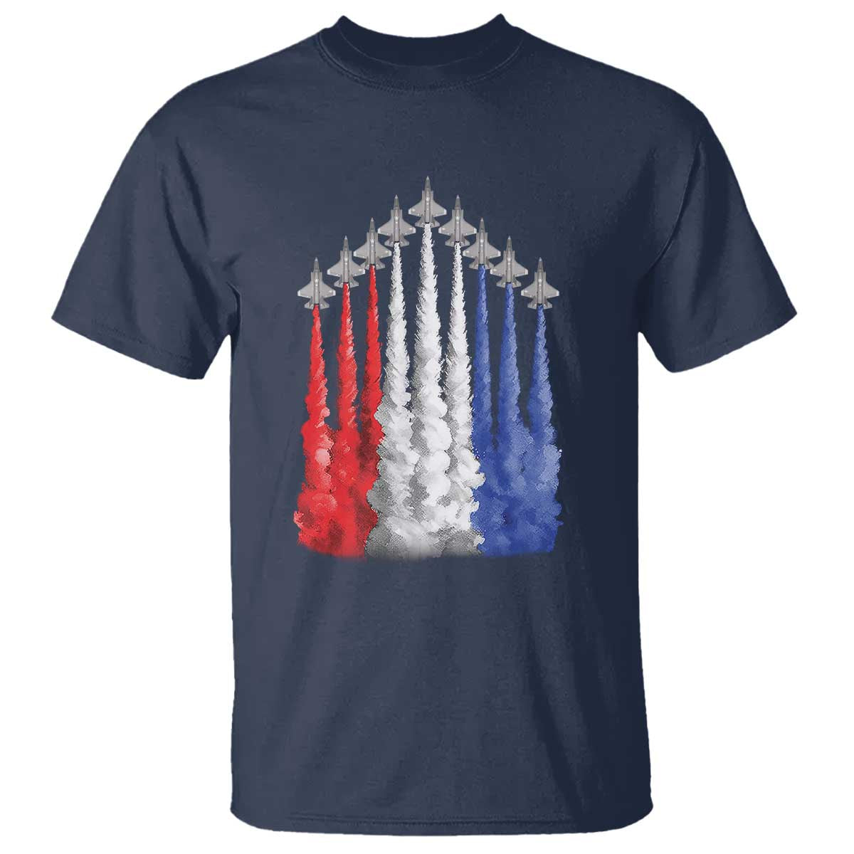 Funny Fighter Jet Airplane American Flag 4th Of July T Shirt TS11 Navy Print Your Wear