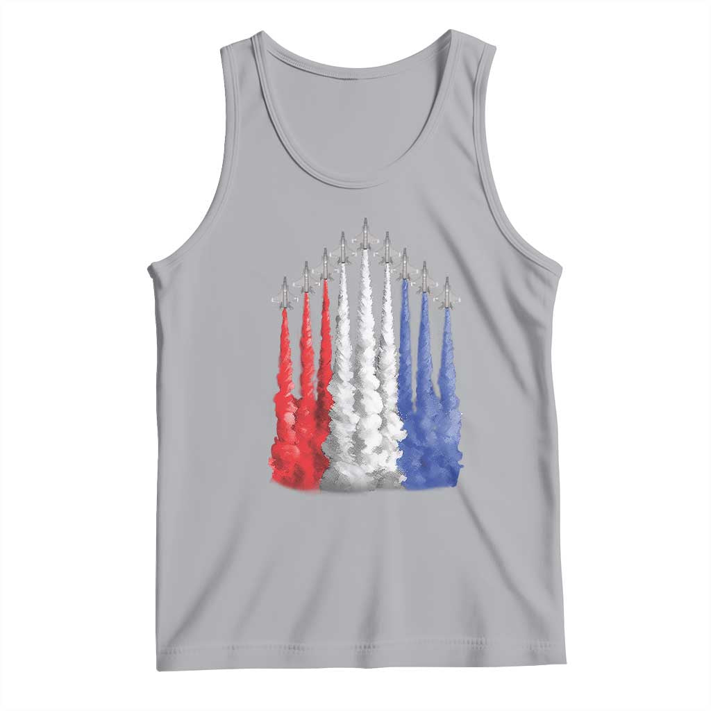 Funny Fighter Jet Airplane American Flag 4th Of July Tank Top TS11 Athletic Heather Print Your Wear