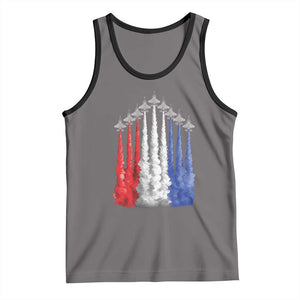Funny Fighter Jet Airplane American Flag 4th Of July Tank Top TS11 Deep Heather Black Print Your Wear