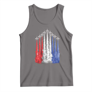 Funny Fighter Jet Airplane American Flag 4th Of July Tank Top TS11 Deep Heather Print Your Wear
