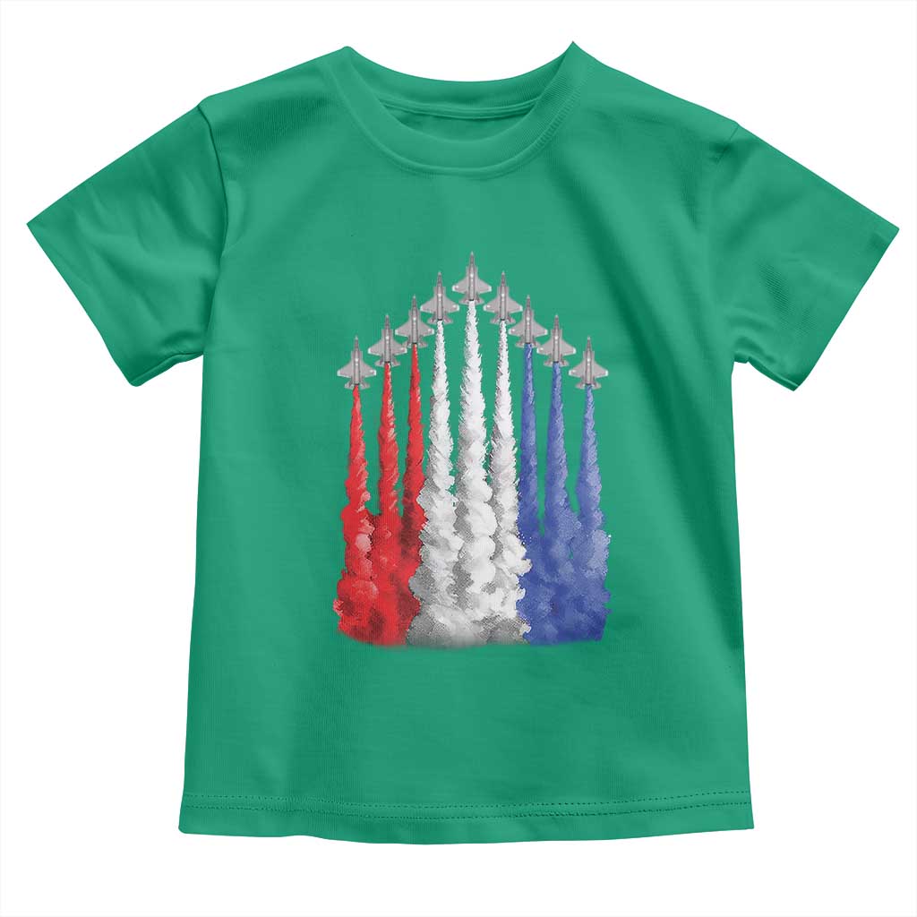 Funny Fighter Jet Airplane American Flag 4th Of July Toddler T Shirt TS11 Irish Green Print Your Wear