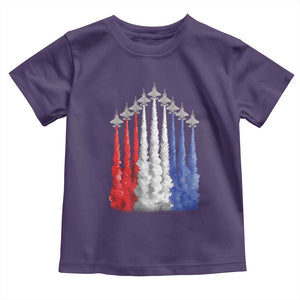Funny Fighter Jet Airplane American Flag 4th Of July Toddler T Shirt TS11 Purple Print Your Wear