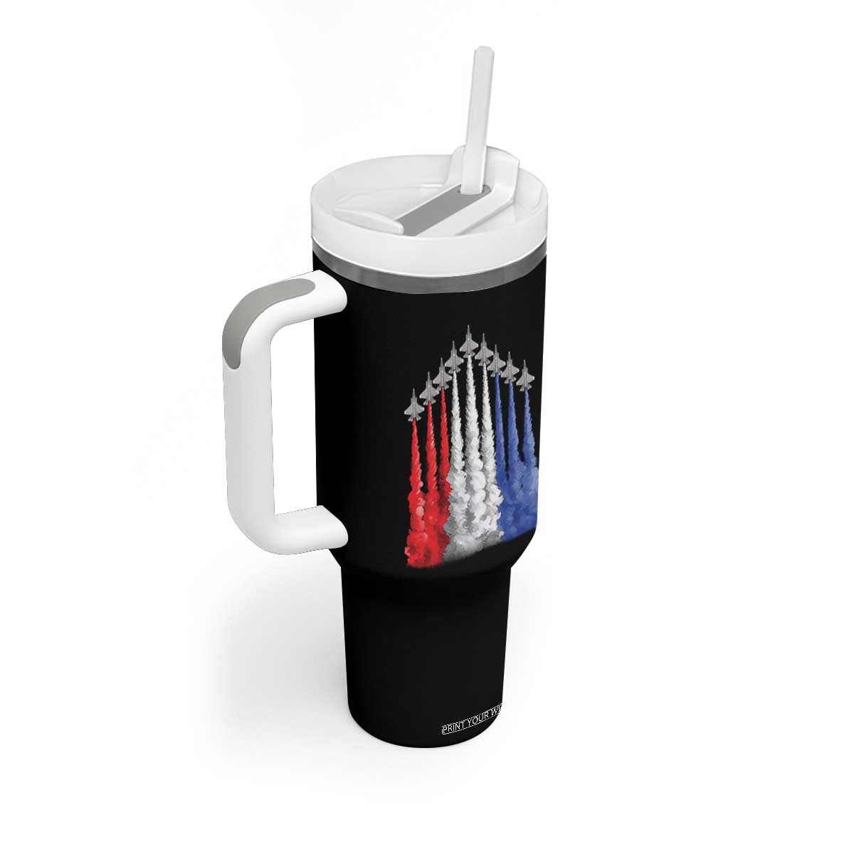 Funny Fighter Jet Airplane American Flag 4th Of July Tumbler With Handle TS11 Print Your Wear