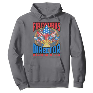 Funny Fireworks Director Hoodie If I Run We All Run 4th Of July Rocket American Flag TS11 Charcoal Print Your Wear