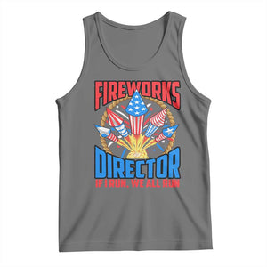 Funny Fireworks Director Tank Top If I Run We All Run 4th Of July Rocket American Flag TS11 Black Heather Print Your Wear