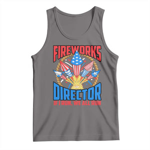 Funny Fireworks Director Tank Top If I Run We All Run 4th Of July Rocket American Flag TS11 Deep Heather Print Your Wear