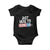Funny Fireworks Just Here To Bang Baby Onesie American Flag Firecracker TS11 Black Print Your Wear
