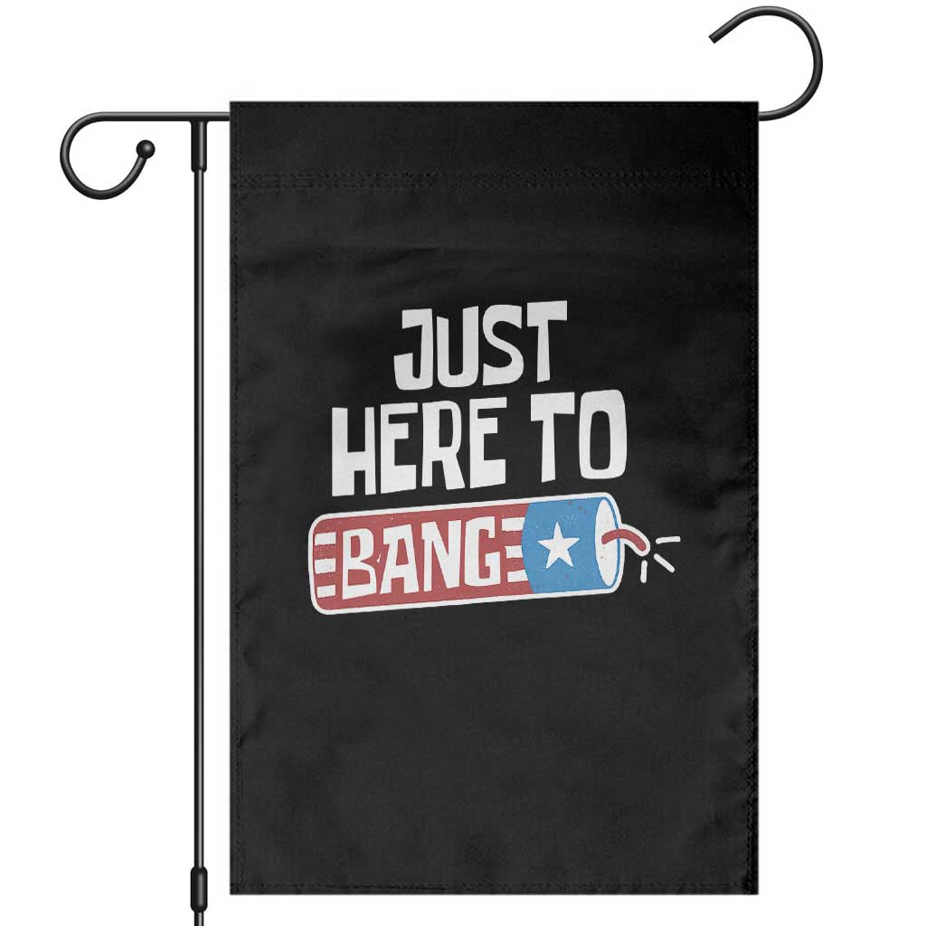 Funny Fireworks Just Here To Bang Garden Flag American Flag Firecracker TS11 Black Print Your Wear