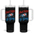 Funny Fireworks Just Here To Bang Tumbler With Handle American Flag Firecracker Rocket TS11 One Size: 40 oz Black Print Your Wear