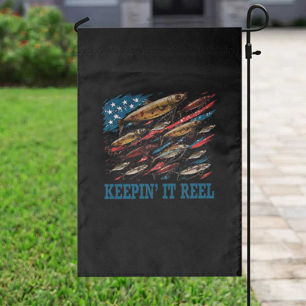 Funny Fisherman Keepin It Reel Garden Flag Fishing Lure American Flag Bass Fishing TS11 Print Your Wear