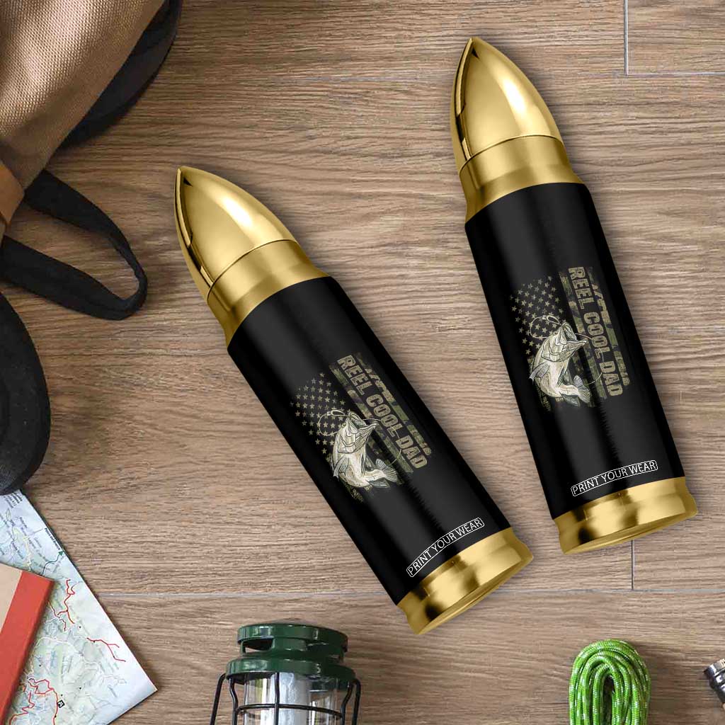 Funny Fishing Vintage Reel Cool Dad Bullet Tumbler Camo American Flag USA Bass Fish Fisherman TS10 Print Your Wear