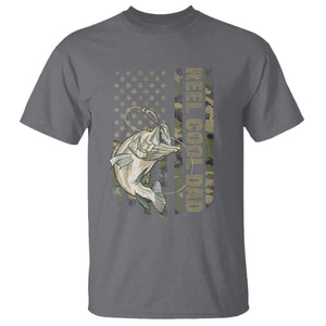 Funny Fishing Vintage Reel Cool Dad T Shirt Camo American Flag USA Bass Fish Fisherman TS10 Charcoal Print Your Wear