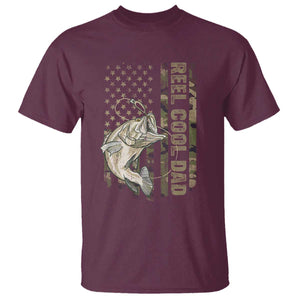 Funny Fishing Vintage Reel Cool Dad T Shirt Camo American Flag USA Bass Fish Fisherman TS10 Maroon Print Your Wear
