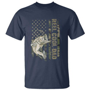 Funny Fishing Vintage Reel Cool Dad T Shirt Camo American Flag USA Bass Fish Fisherman TS10 Navy Print Your Wear