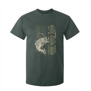 Funny Fishing Vintage Reel Cool Dad T Shirt For Kid Camo American Flag USA Bass Fish Fisherman TS10 Dark Forest Green Print Your Wear